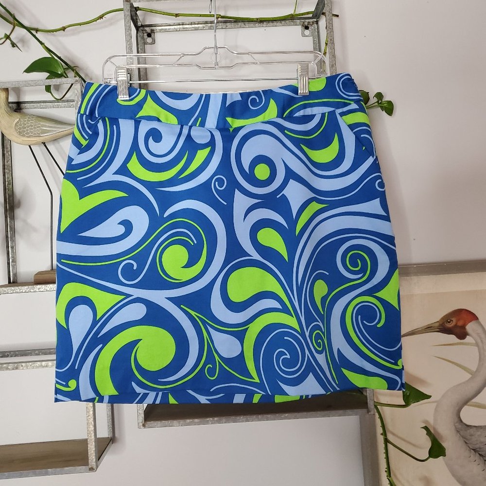 Loudmouth 8 Ladies Skirt Blue Geometric Skort